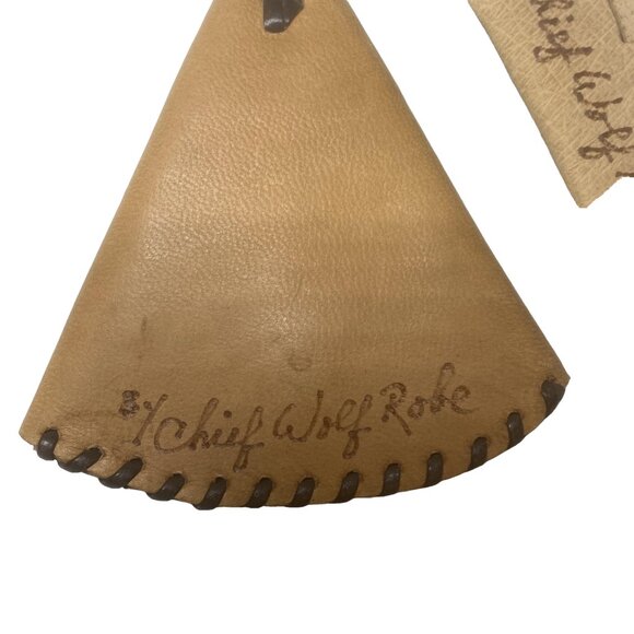 VINTAGE Native American Signed "Chief Wolf Robe" Cheyenne Artisan Leather Purses - Picture 5 of 16